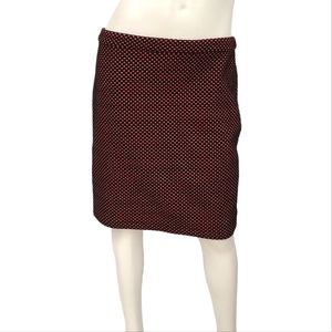 LOFT Black and Red Dot Pencil Skirt size 10